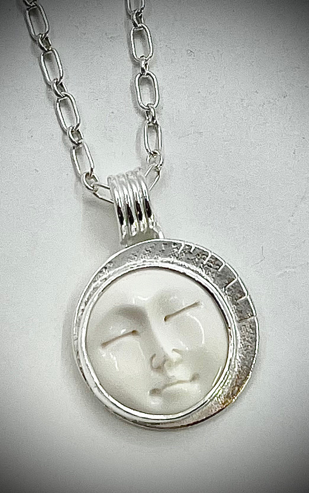 Small Bone Moonface Necklace