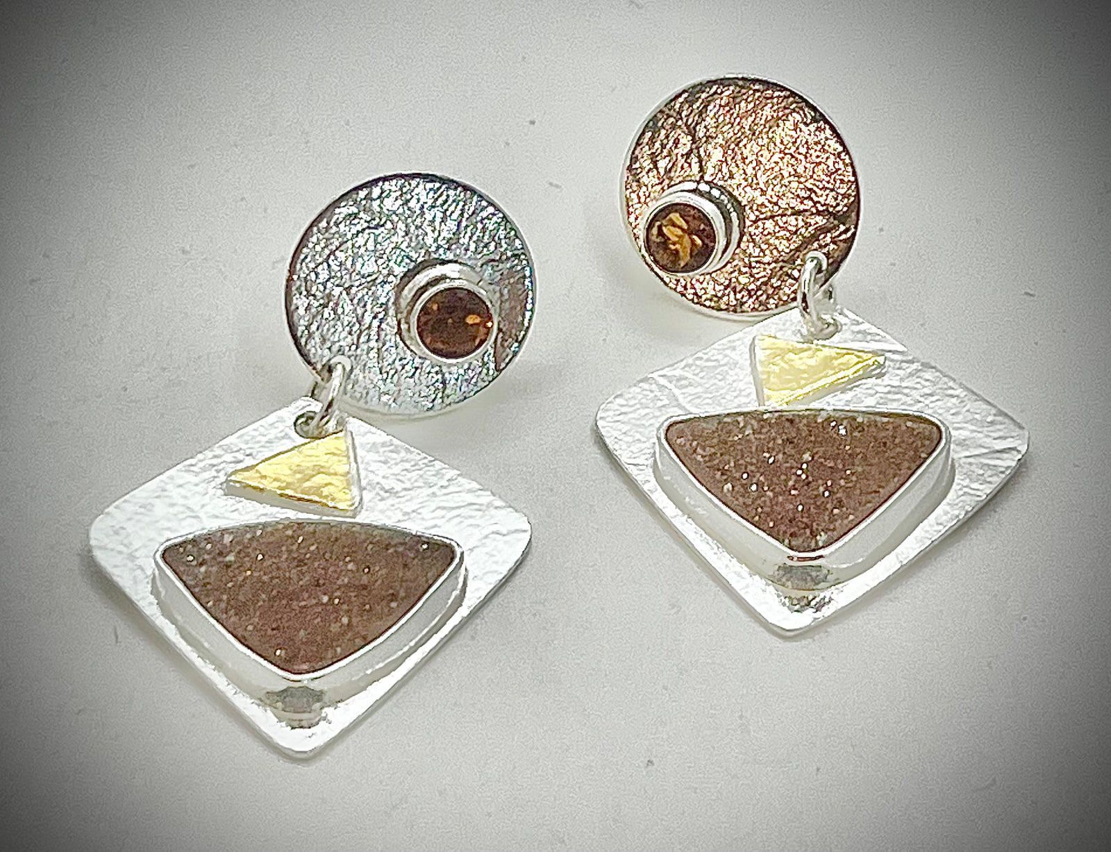 ONE OF A KIND: Cognac Druzy and Citrine Earrings