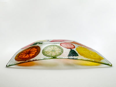 Season's Variety square glass plate