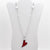 Enamel copper heart pendant on pearl chain necklace