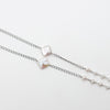 Enamel copper heart pendant on pearl chain necklace