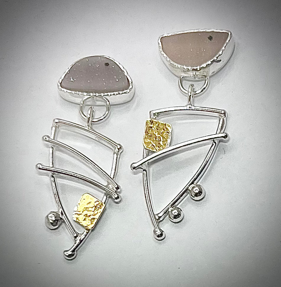 ONE OF A KIND: Smokey Agate Druzy Waltz Earrings