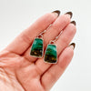 Opalized wood trapezoid earrings