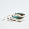 Opalized wood trapezoid earrings