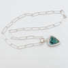 triangle Chrysocolla with native copper pendant
