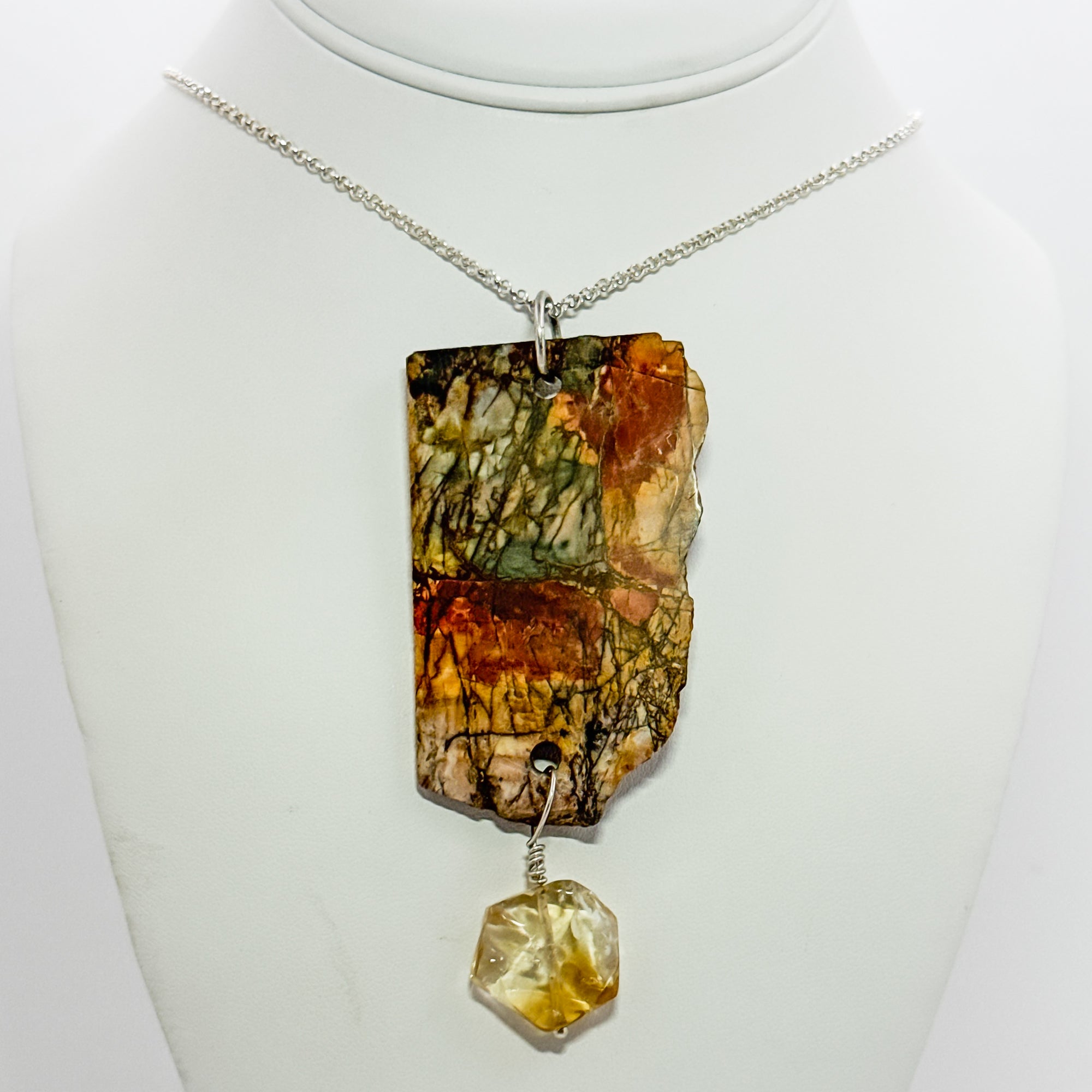 Cherry Creek Jasper with citrine necklace