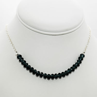 Bullseye smoke blue quartz necklace