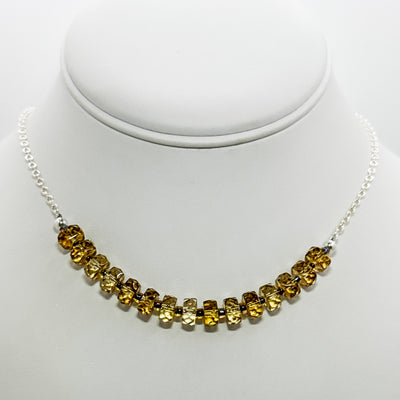 Bullseye amber quartz necklace