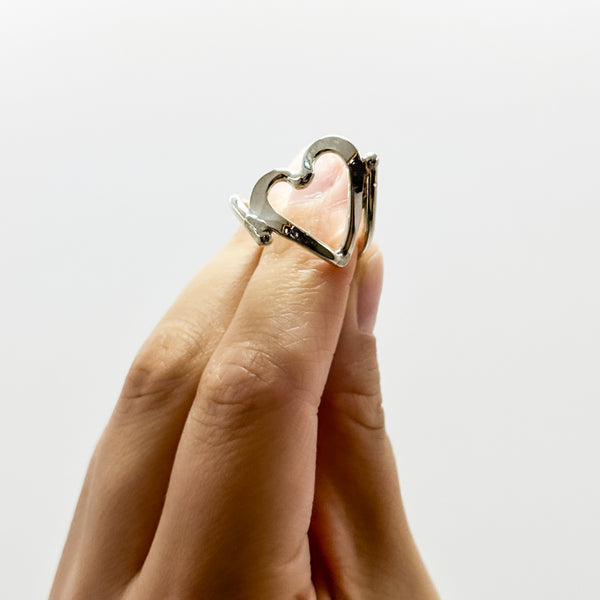 Hammered heart ring - Raiford Gallery Inc