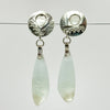 Mother of Pearl post earrings with aquamarine