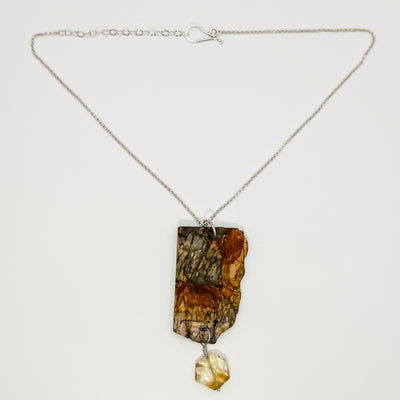 Cherry Creek Jasper with citrine necklace