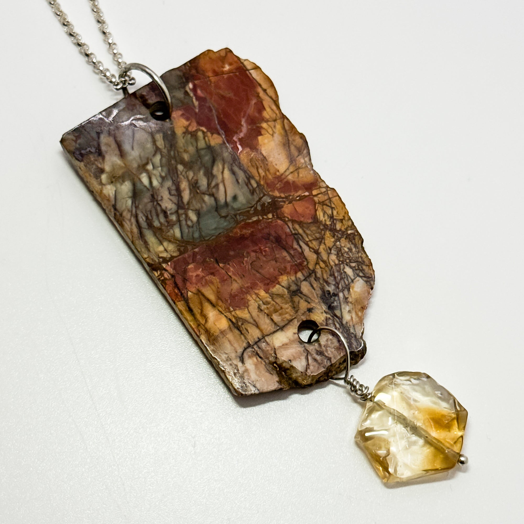 Cherry Creek Jasper with citrine necklace