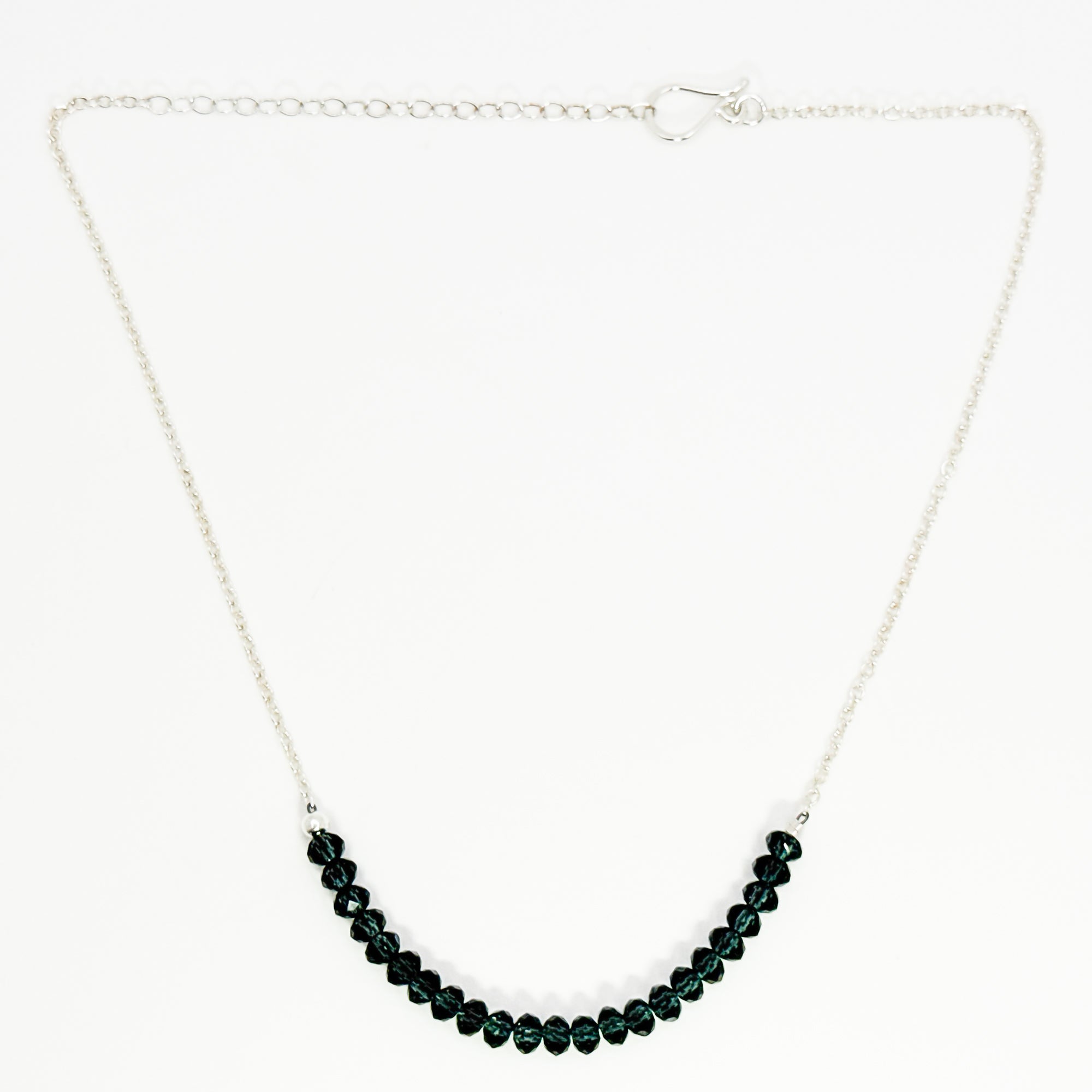 Bullseye smoke blue quartz necklace