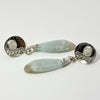 Mother of Pearl post earrings with aquamarine