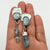 Aquamarine post ears with aqua crystal and beads