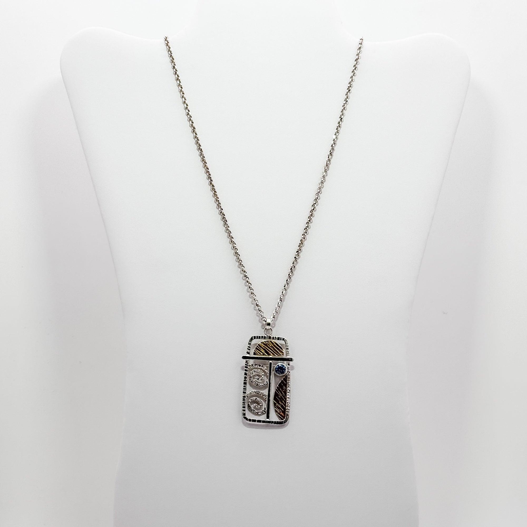 Wind Pendant with Blue Topaz necklace