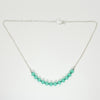 Bullseye turquoise colored beads necklace