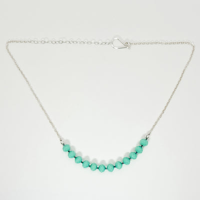 Bullseye turquoise colored beads necklace
