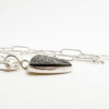 Sterling Silver Psilomelane Triangle Druzy Pendant