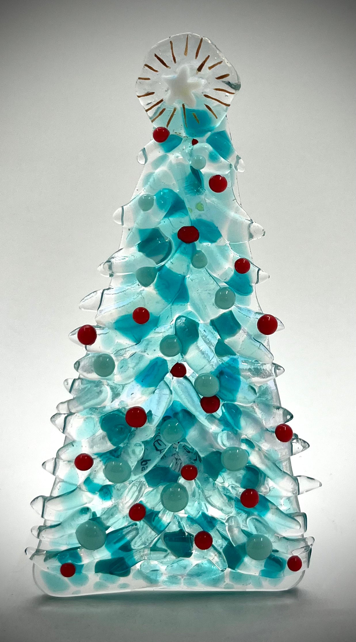 6" Fused Glass Christmas Tree Candle Holders