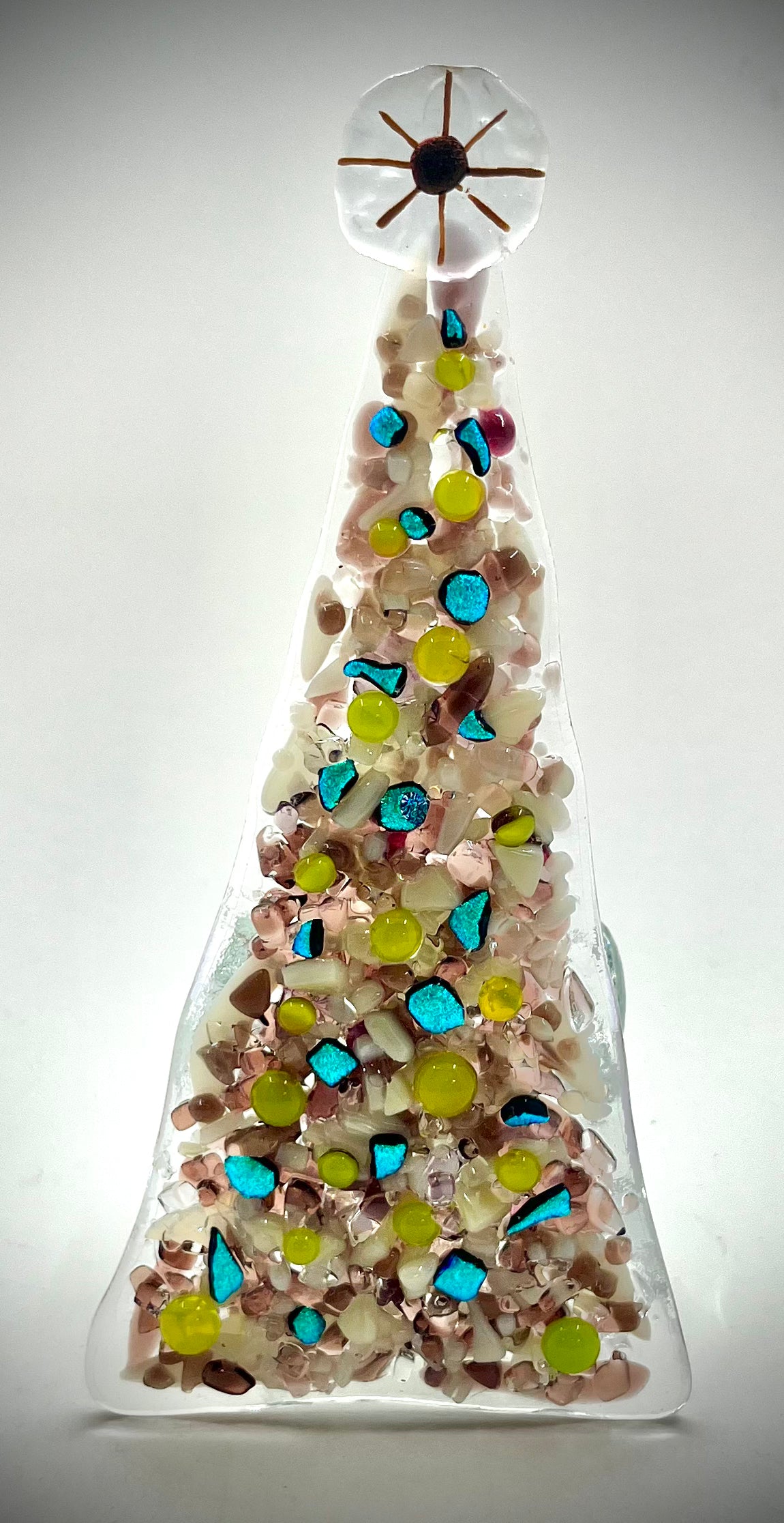 6" Fused Glass Christmas Tree Candle Holders