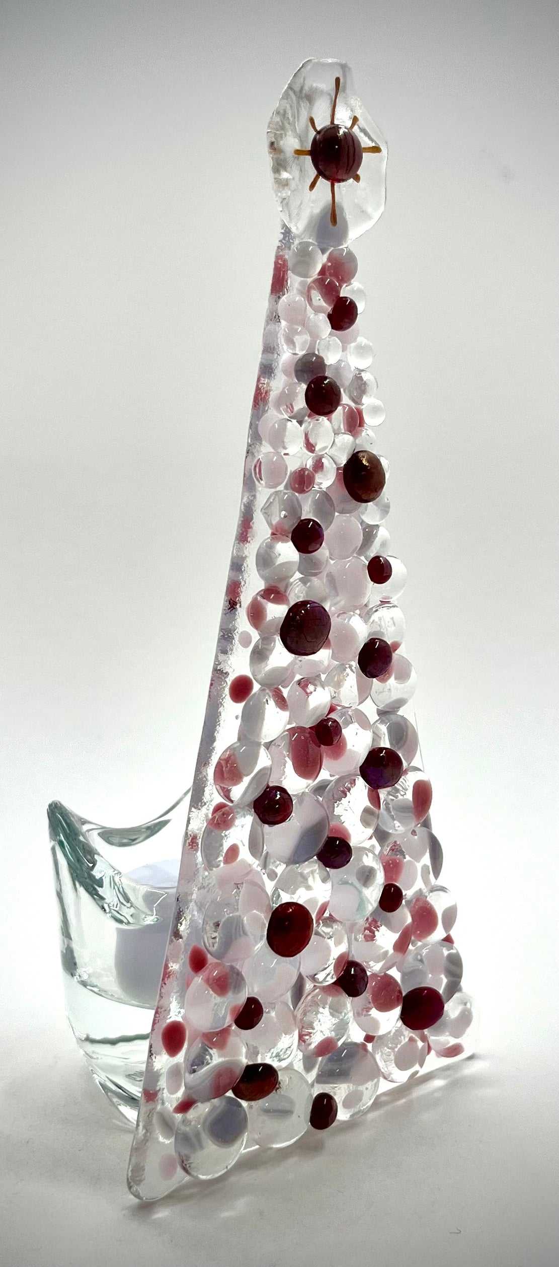 6" Fused Glass Christmas Tree Candle Holders