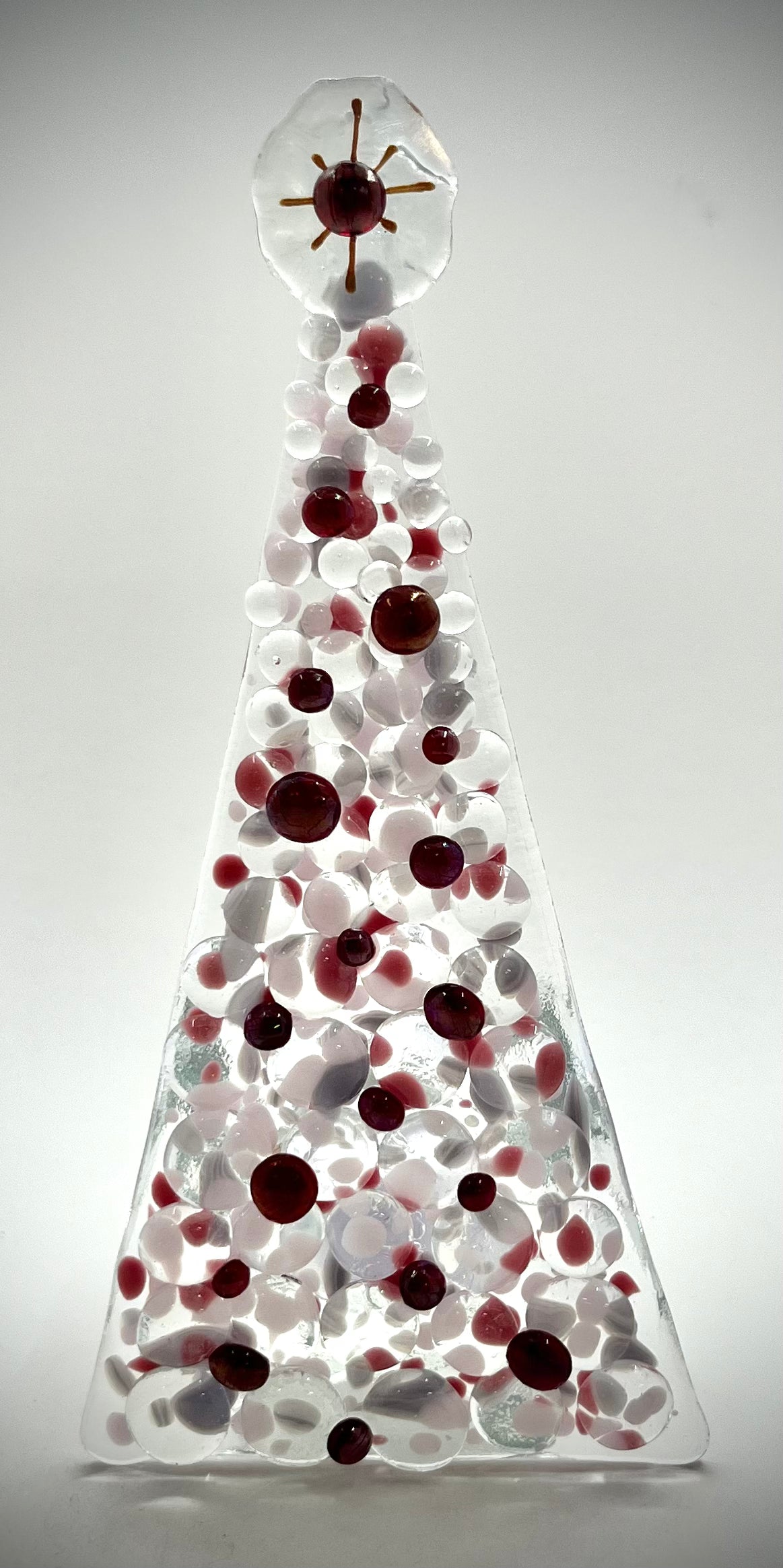 6" Fused Glass Christmas Tree Candle Holders