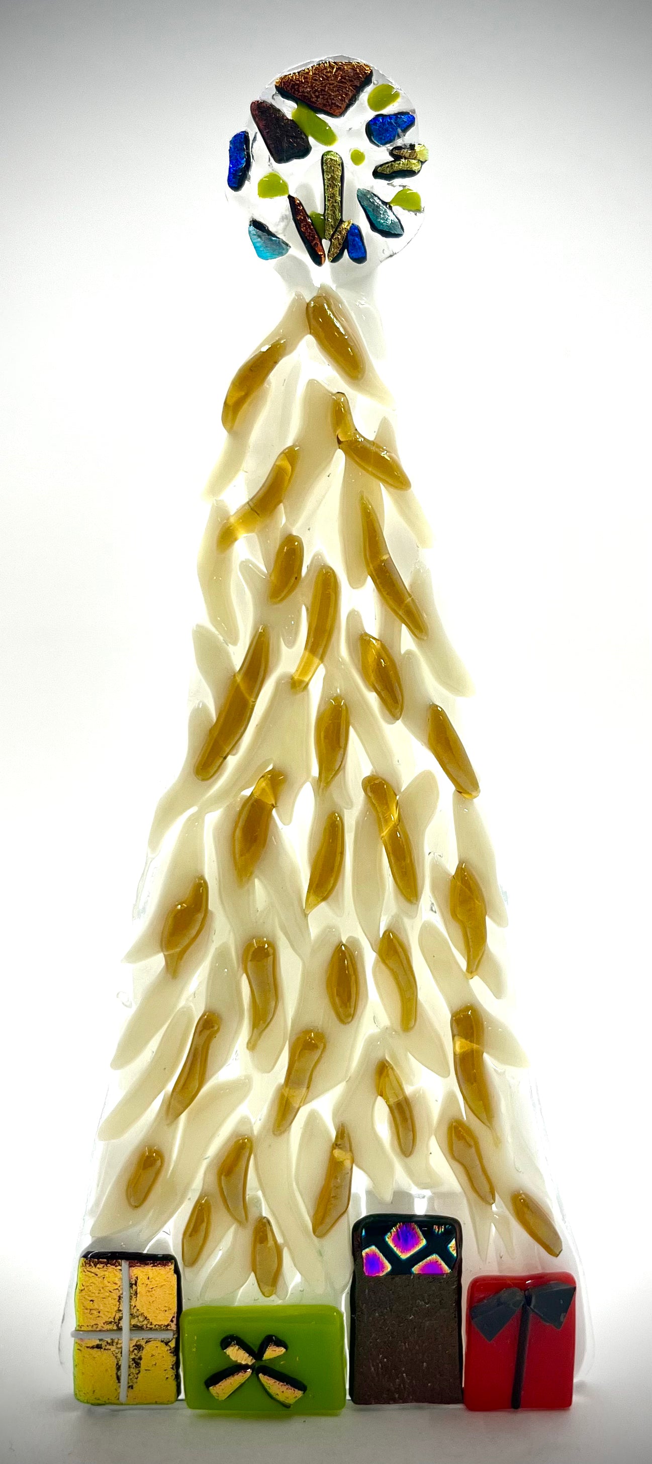 8" Fused Glass Christmas Tree Candle Holders