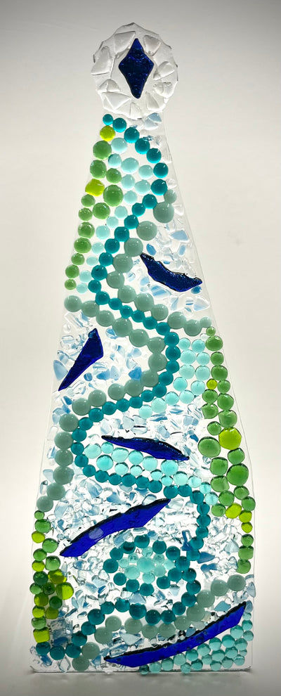 12" Fused Glass Christmas Tree Candle Holders