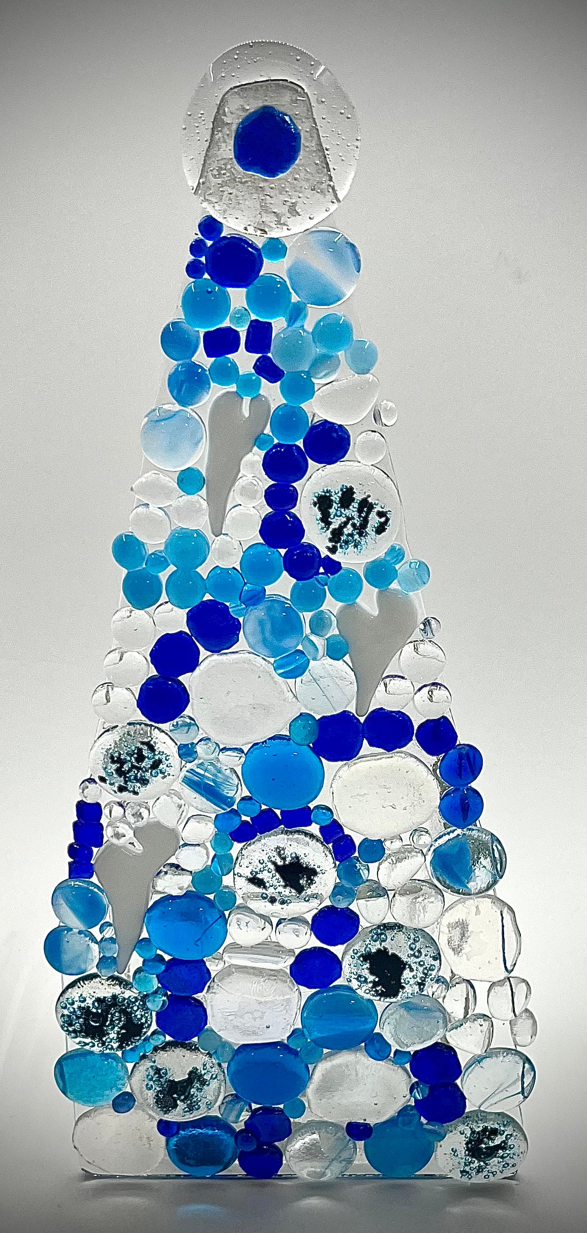 10" Fused Glass Christmas Tree Candle Holders
