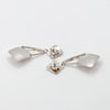 Pearl Power white button post earrings