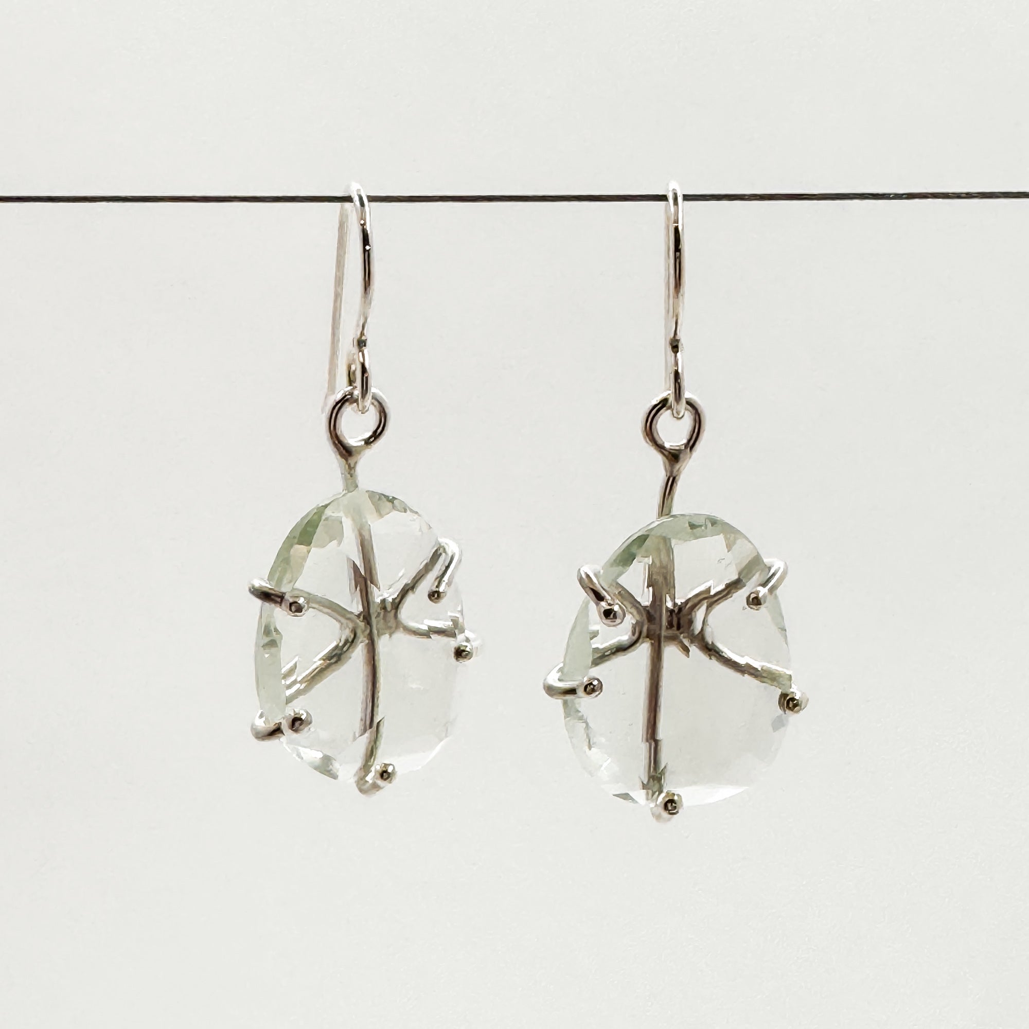 Green Amethyst Rose Cut earrings