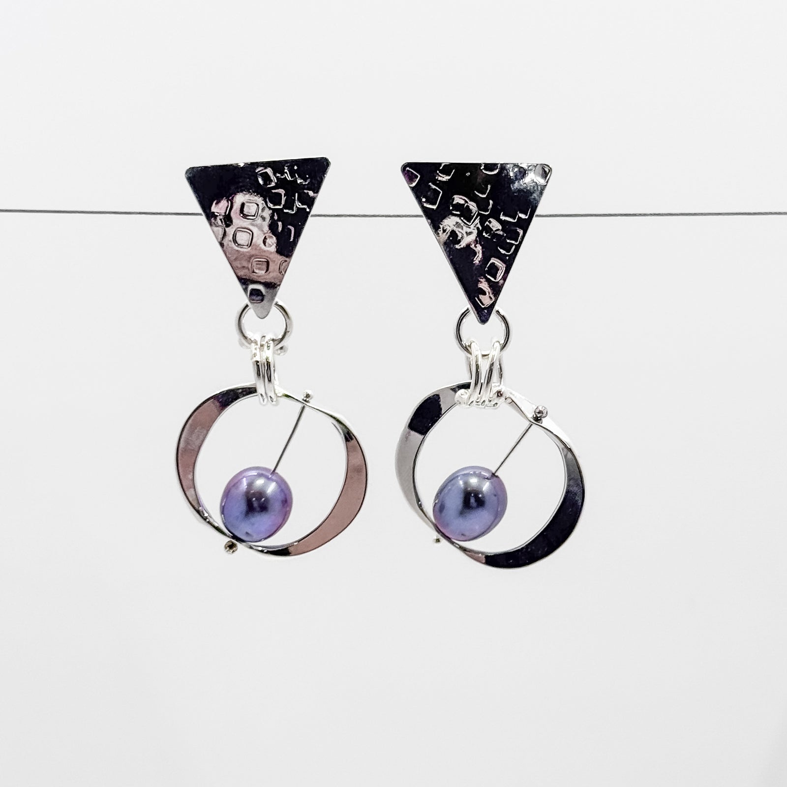 Original Naught Earrings with peacock pearl