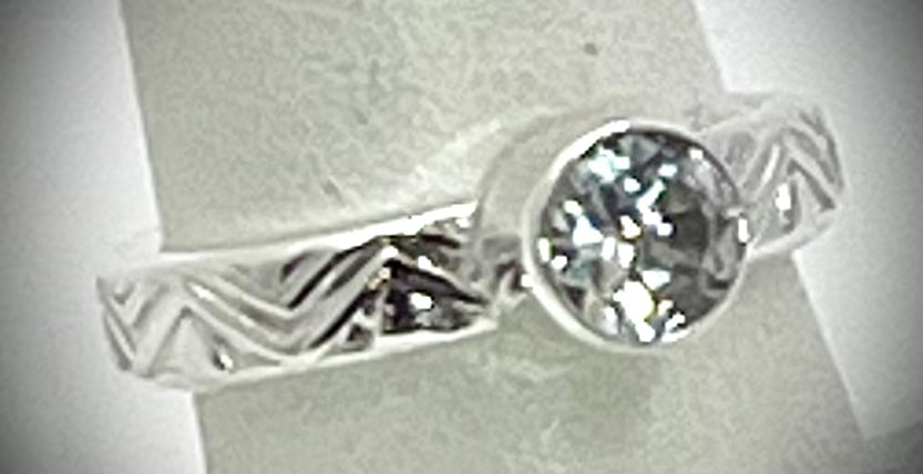 Silver Topaz Solitaire Ring