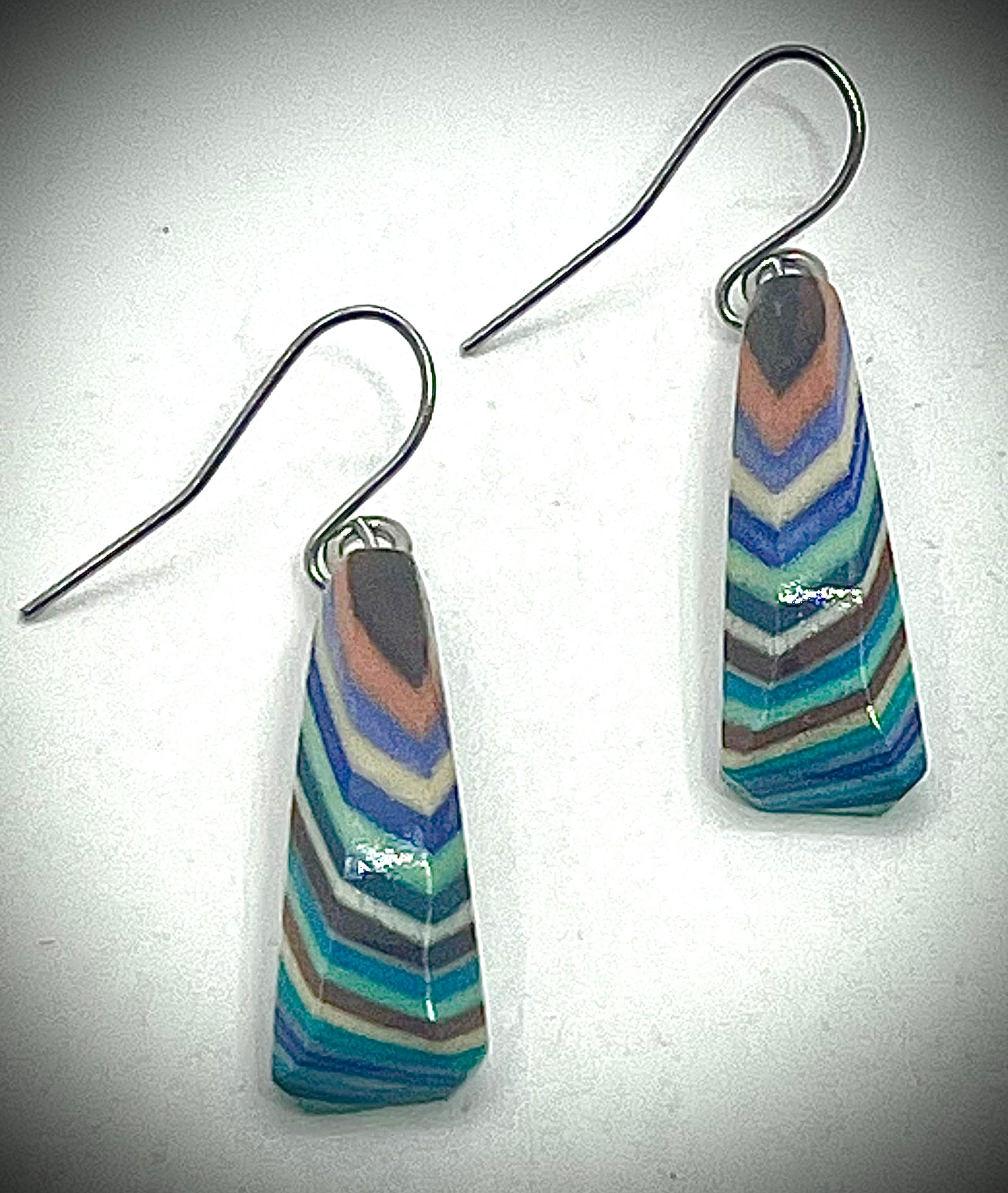 Short Triangle Wood Earrings