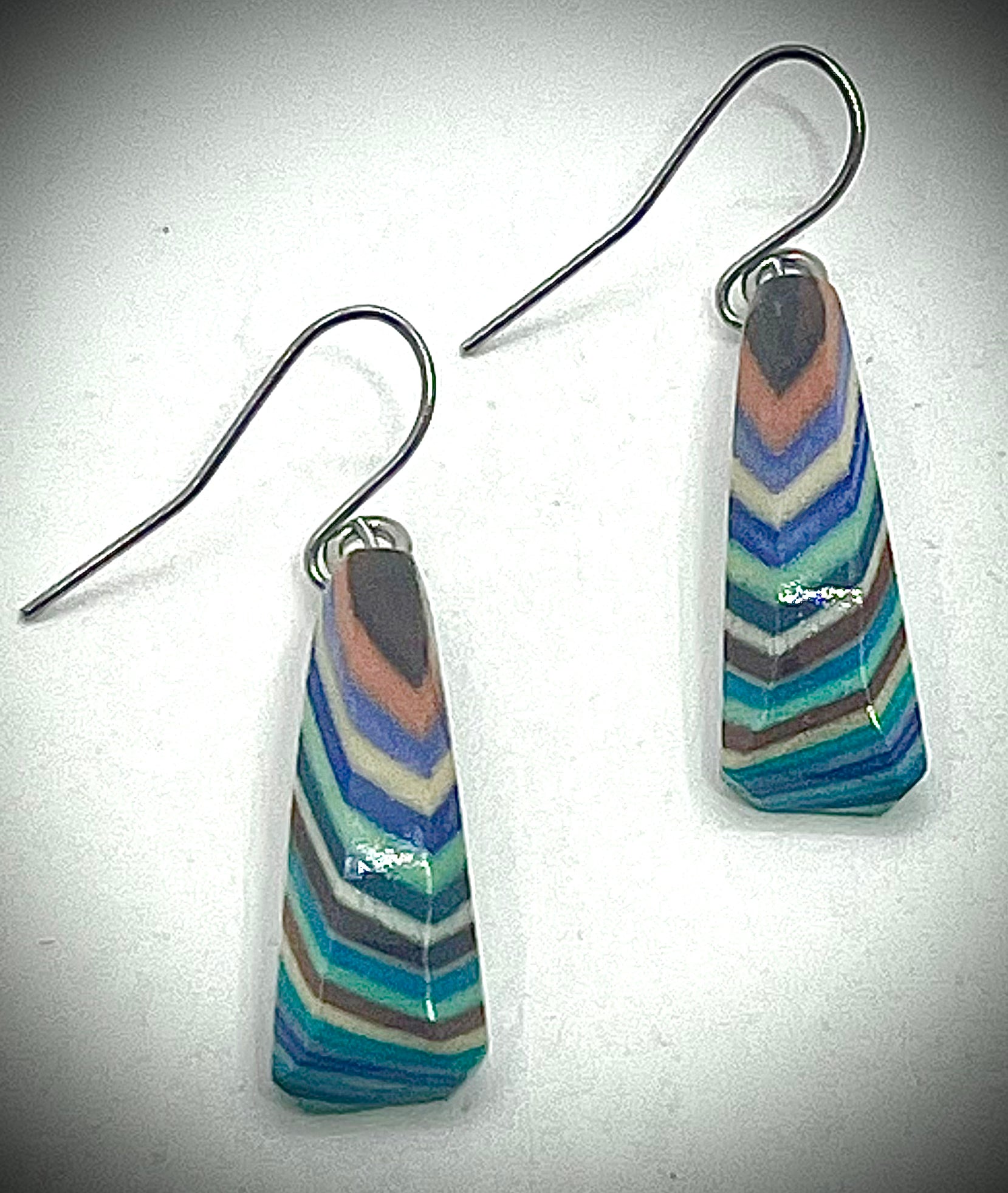Short Triangle Wood Earrings