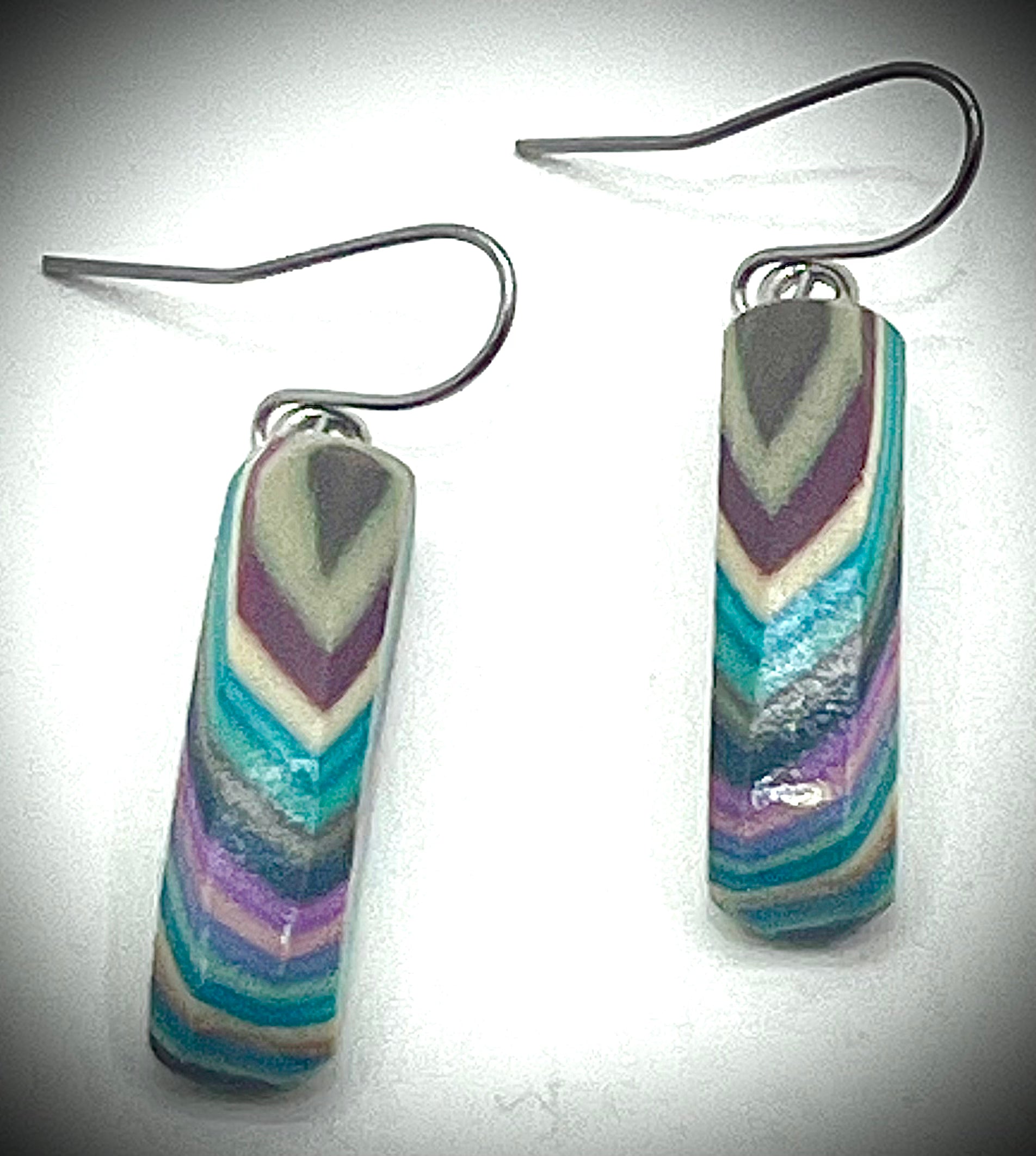 Short Wood Rectangle Earrings