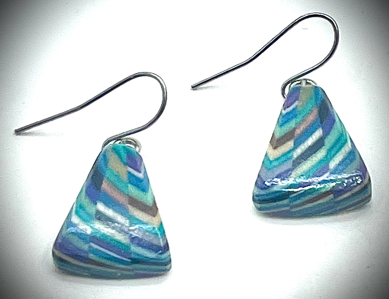 Small Wood Fan Earrings