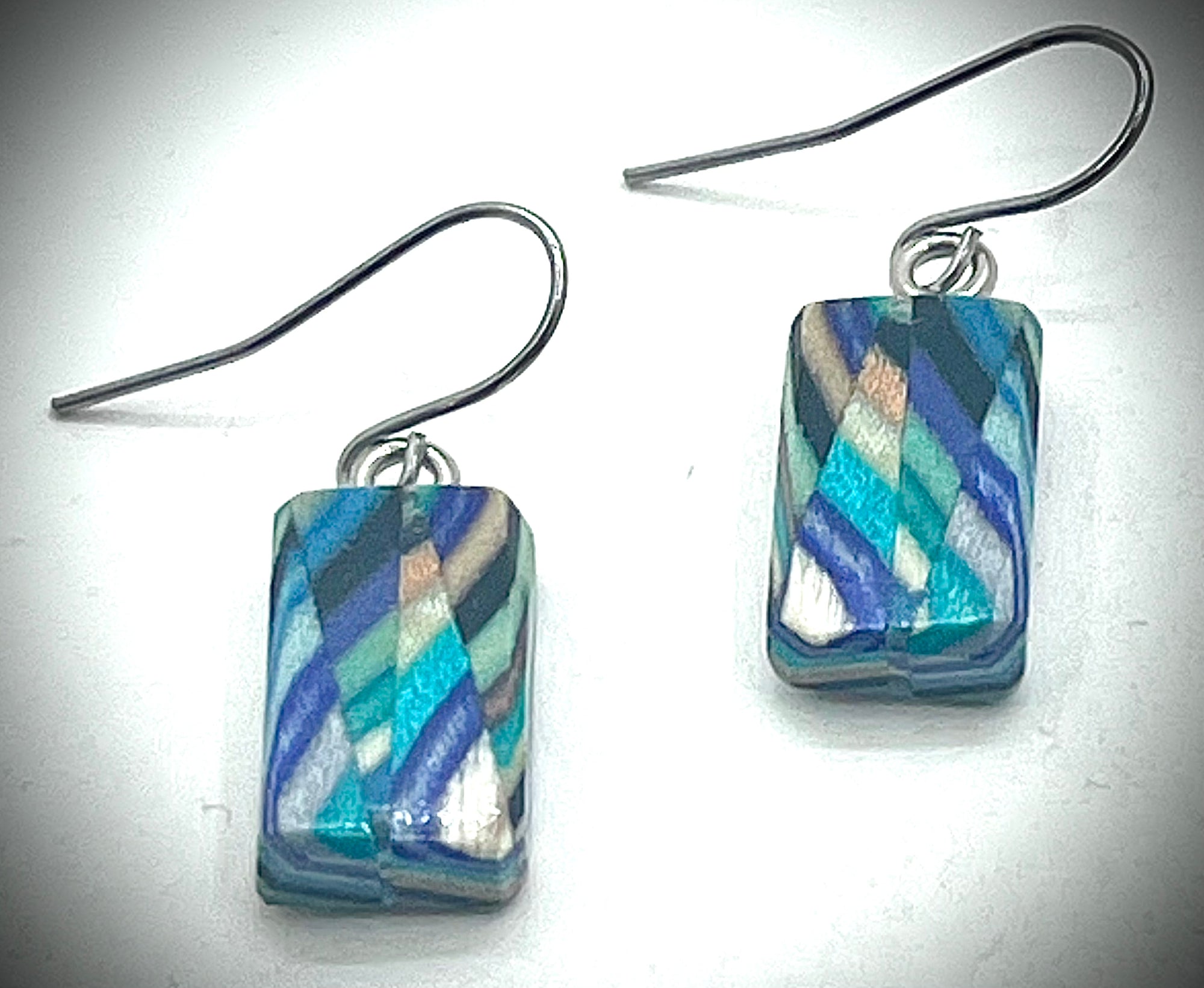 Tiny Rectangle Composite Earrings