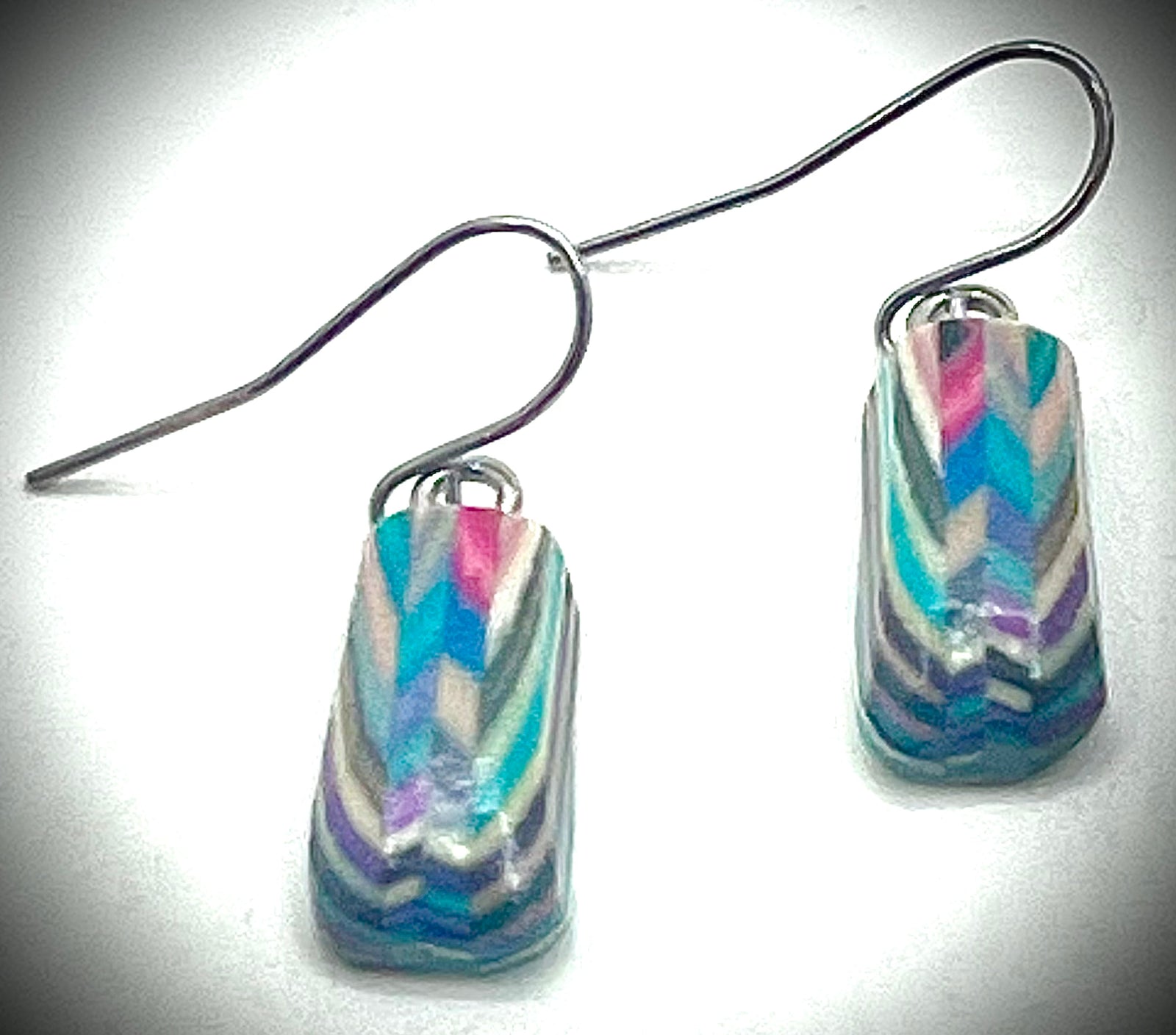 Tiny Rectangle Wood Composite Earrings