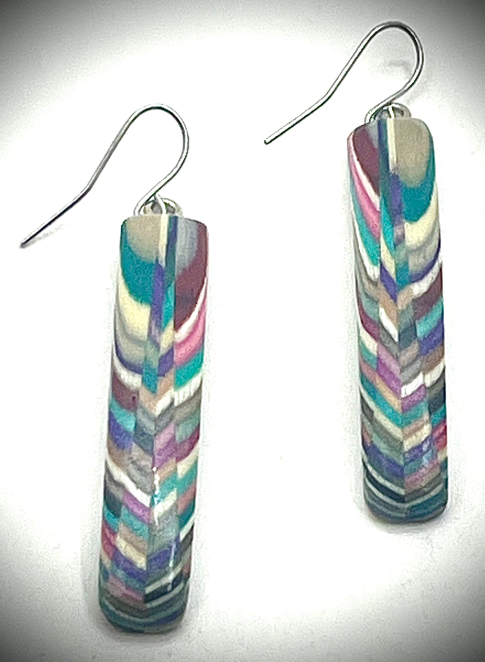 Long Rectangle Composite Earrings