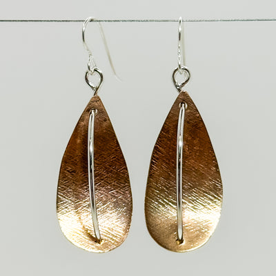 Longitude Leaf Earrings with copper
