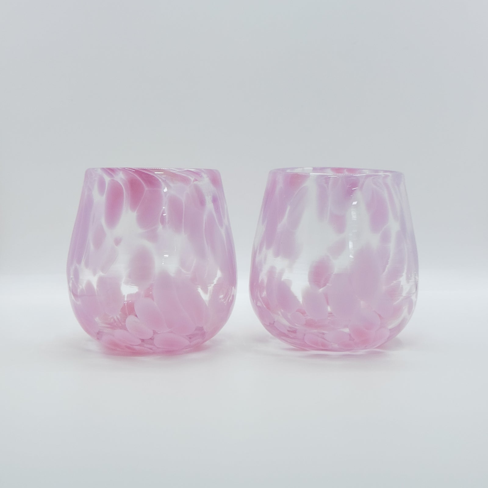 Stemless Wine Glass in bright pink