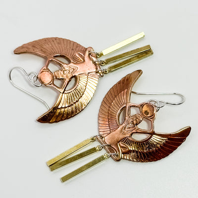 Egyptian Winged Isis earrings