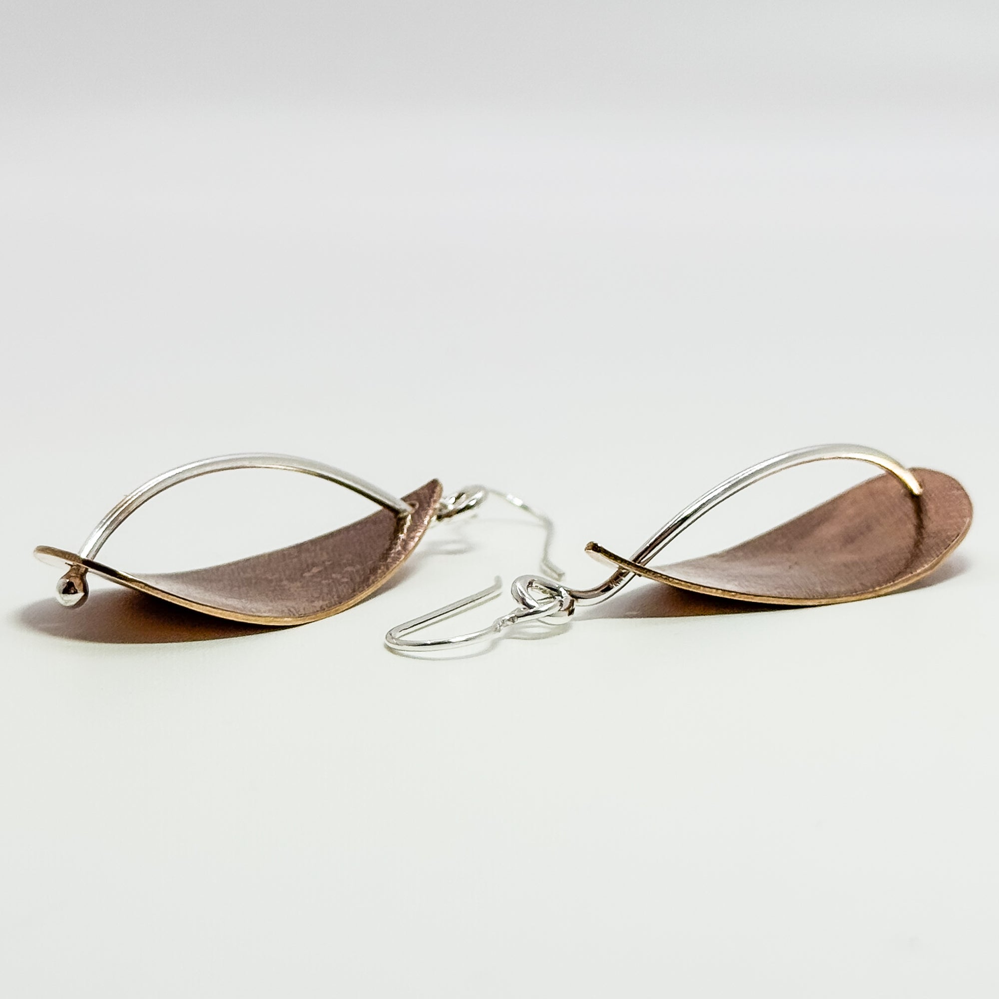 Longitude Leaf Earrings with copper