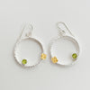 Mars earrings with 5mm faceted peridot