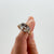 Red hematite quartz double twisted band ring