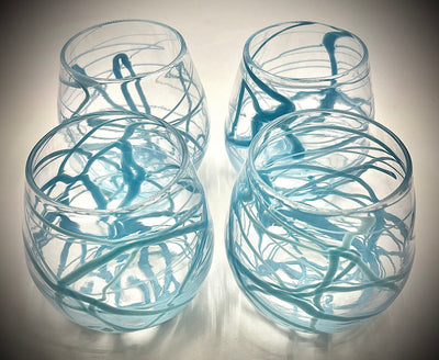 Light Blue Zizzle Wine Tumbler
