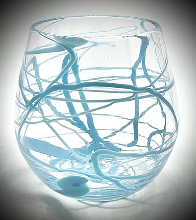 Light Blue Zizzle Wine Tumbler