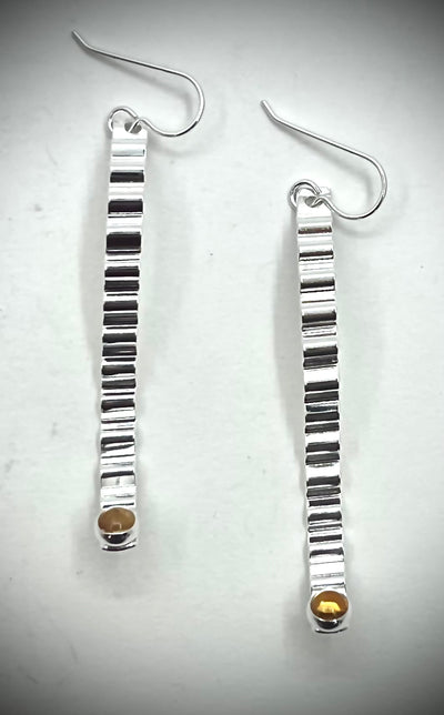 Long Corrugated Wave Earrings